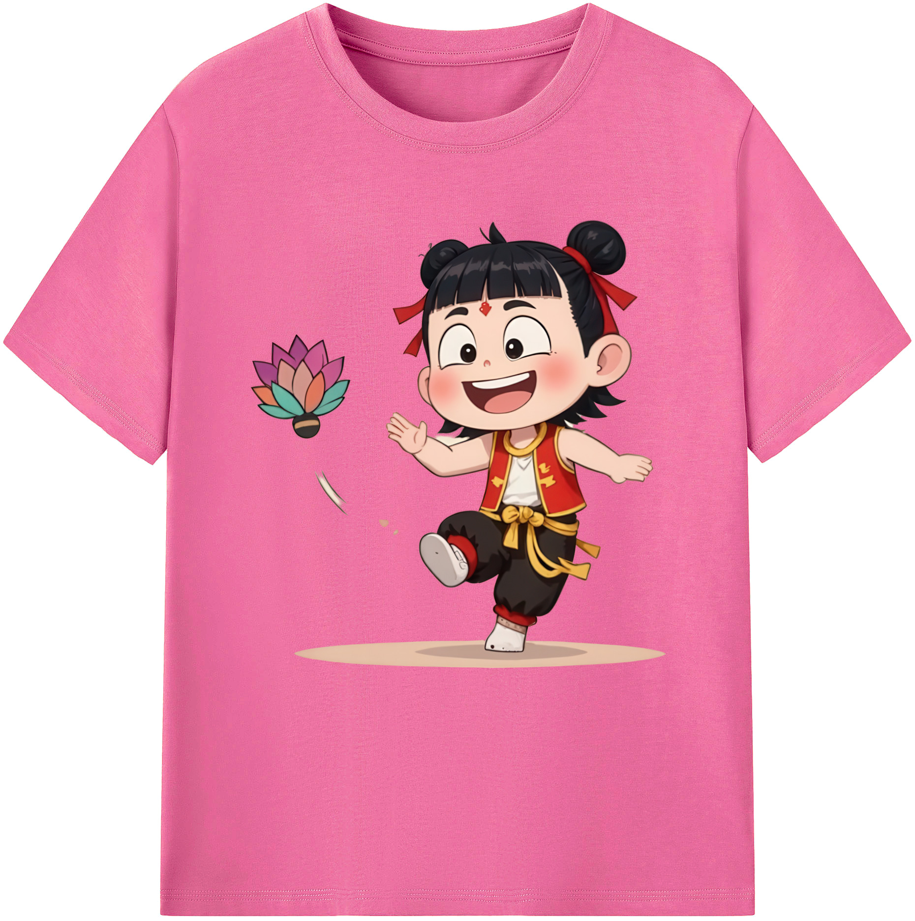 （画像用） Ne Zha 2 ナタ 魔童の大暴れ レディースカジュアルプリントTシャツ（綿100％）